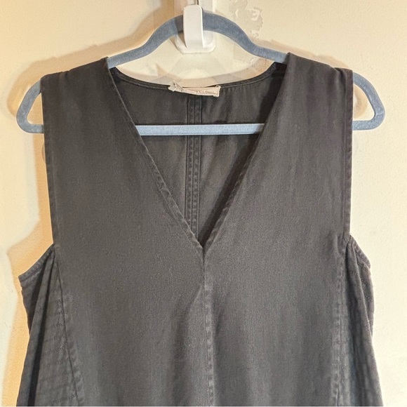 EVERLANE Sz L 100% Tencel Washed Out Look Tiered Flowy Pockets Sleeveless Dress - Picture 3 of 10